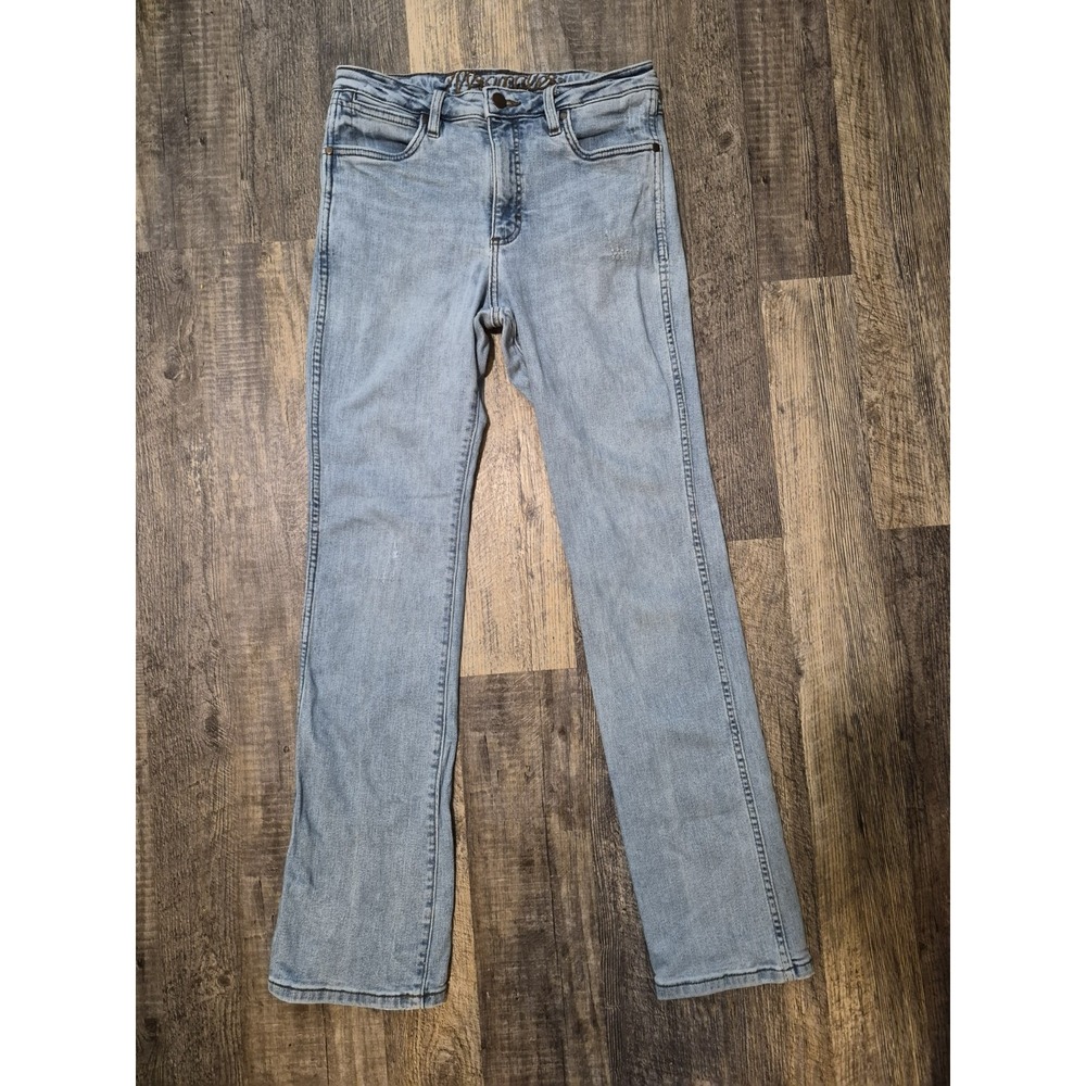 Wrangler Retro High Rise Slim Boot Jeans Mens 29x34 Light Wash Stretch Denim